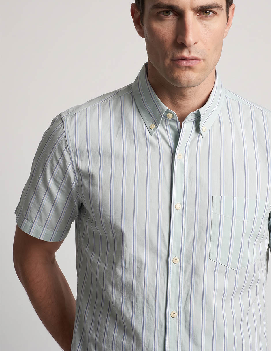 Camisa casual de algodón manga corta para hombre 3