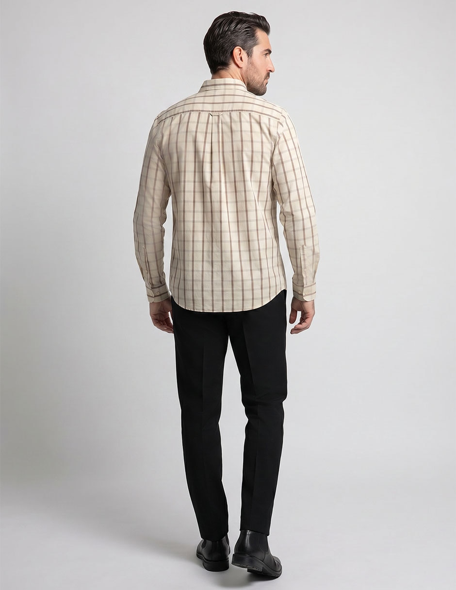 Camisa business casual manga larga para hombre 2
