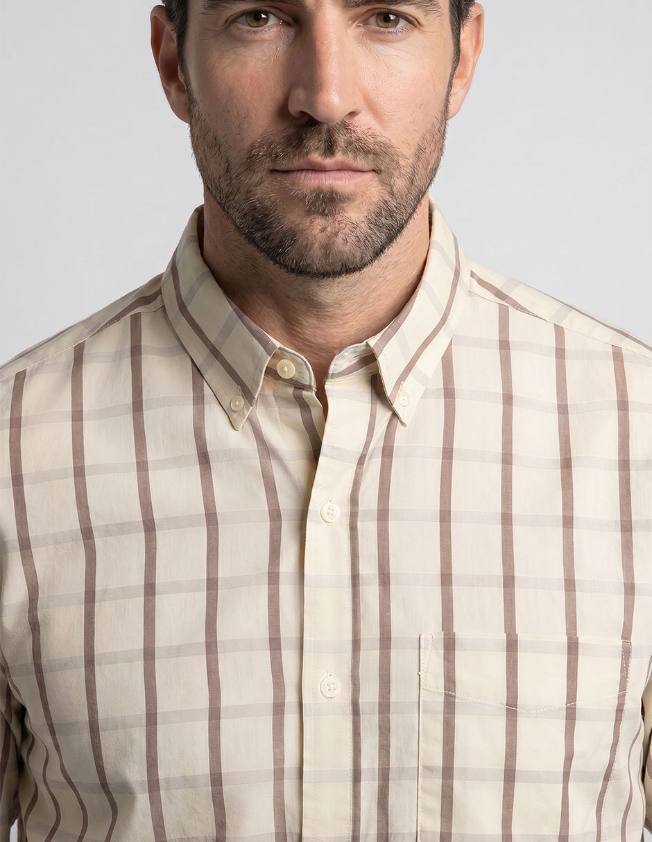Camisa business casual manga larga para hombre 3