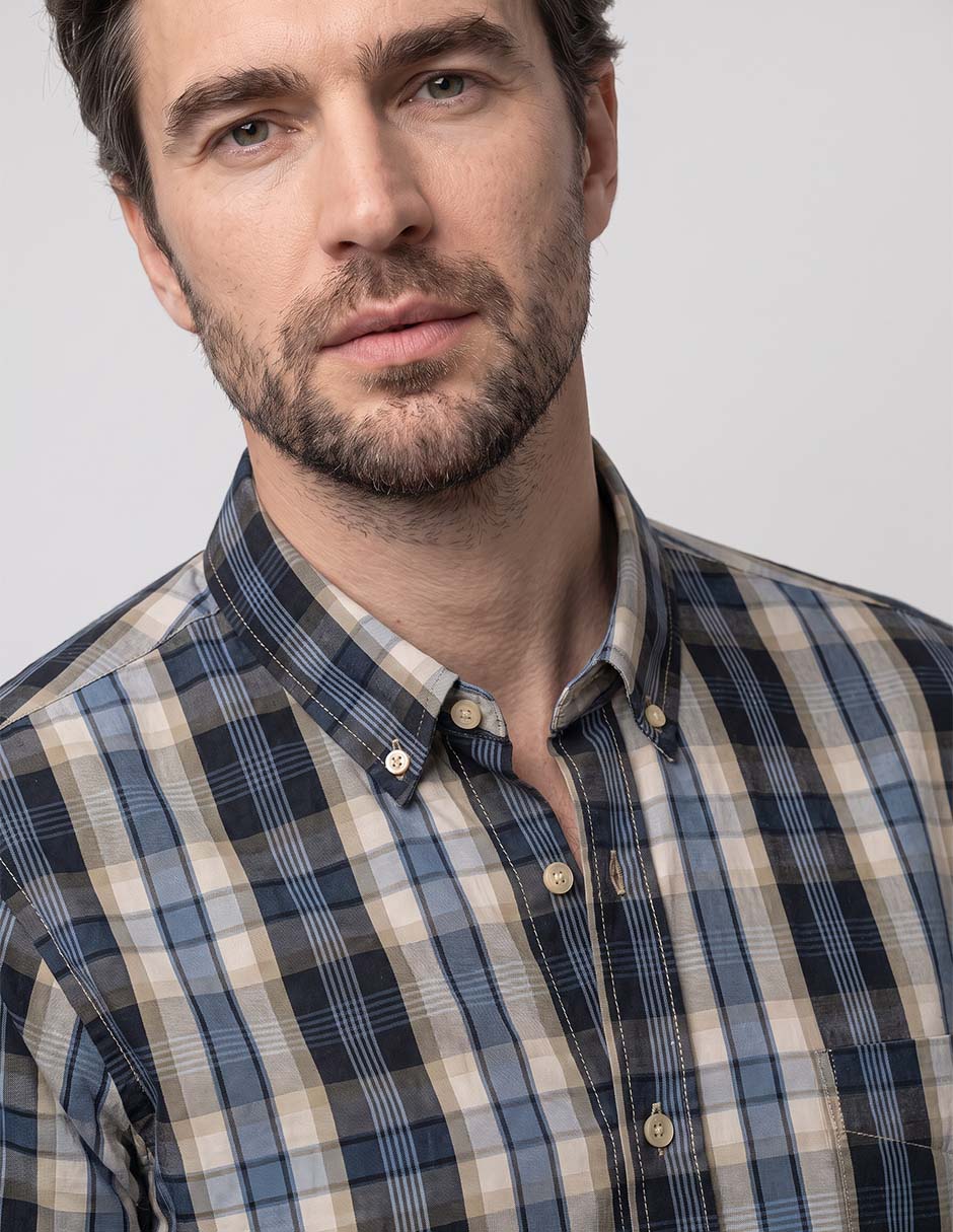 Camisa casual de algodón manga larga para hombre 3