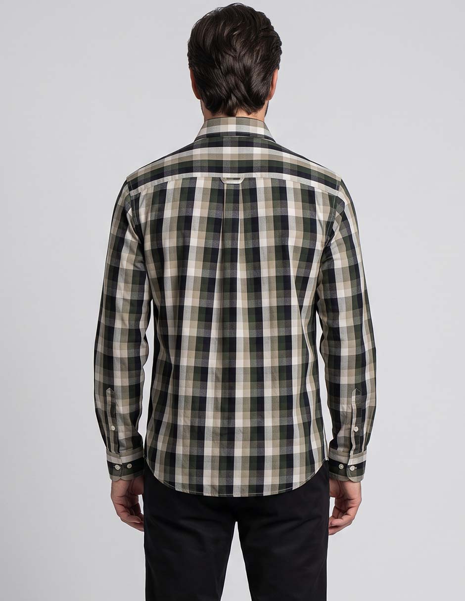 Camisa casual de algodón manga larga para hombre 2