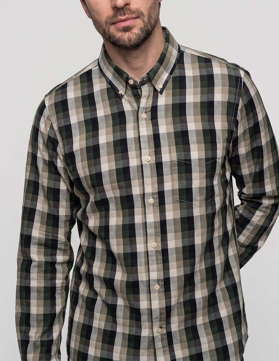 Camisa casual de algodón manga larga para hombre 3