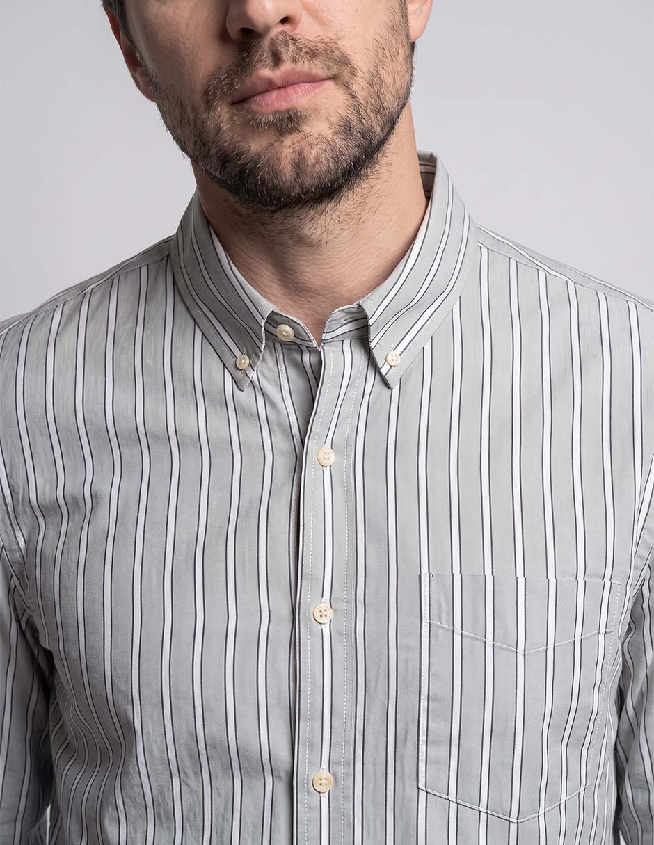 Camisa casual de algodón manga larga para hombre 3