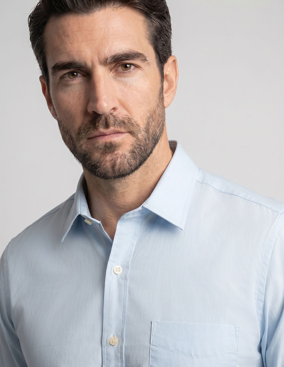 Camisa formal manga larga para hombre 2