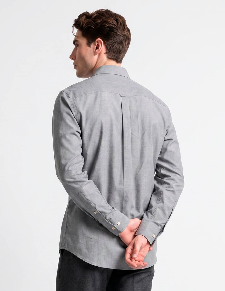Camisa casual manga larga para hombre 2