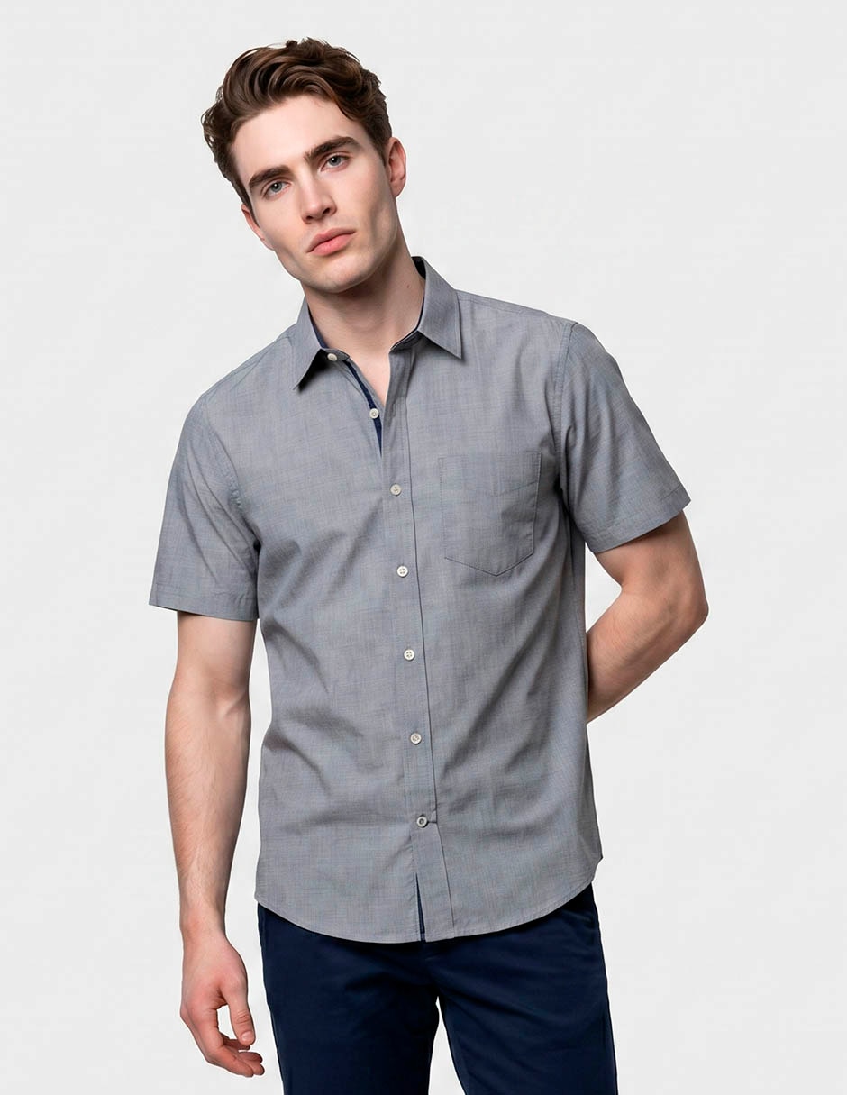 Camisa casual de algodón manga larga para hombre