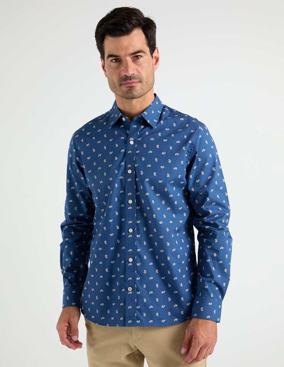 Camisa casual de algodón manga larga para hombre Camisa casual de algodón manga larga para hombre