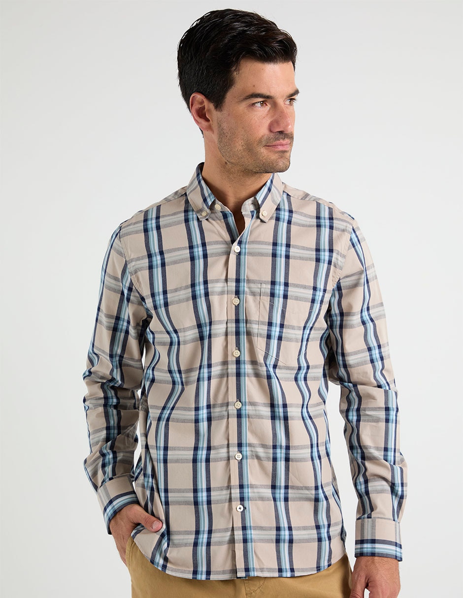 Camisa casual manga larga para hombre 5