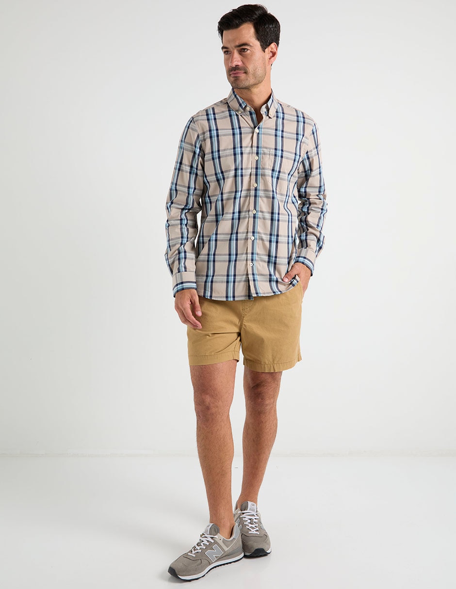 Camisa casual manga larga para hombre 4