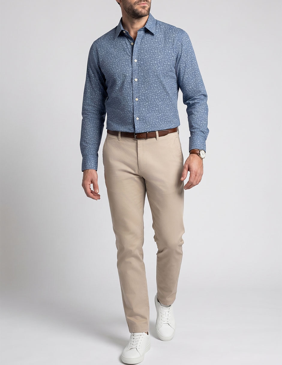Camisa casual manga larga para hombre