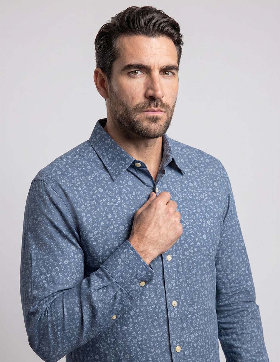 Camisa casual manga larga para hombre 2