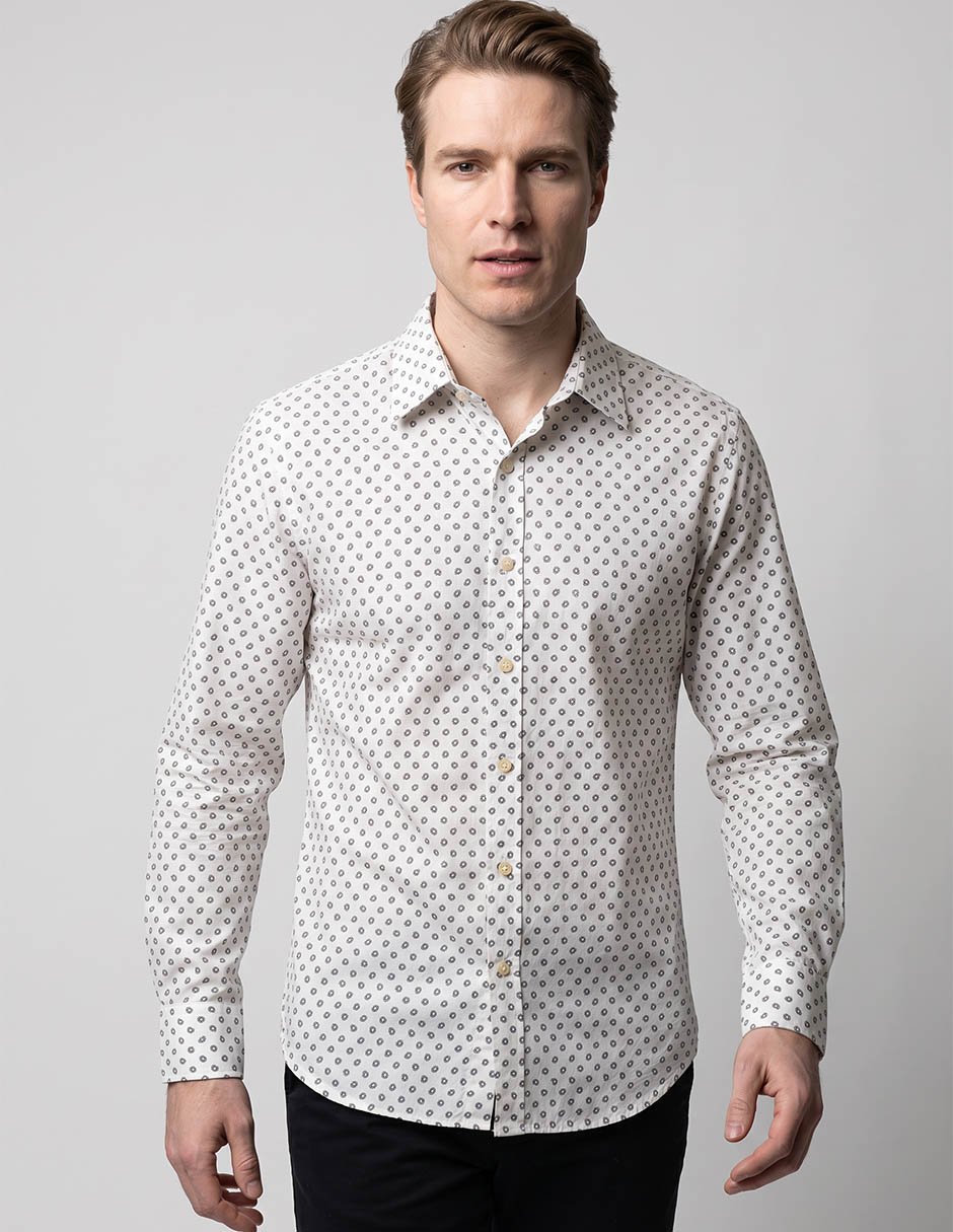 Camisa casual de algodón manga larga para hombre Camisa casual de algodón manga larga para hombre