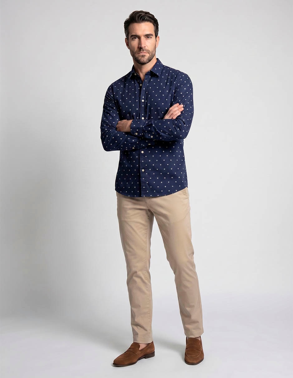 Camisa casual manga larga para hombre 3