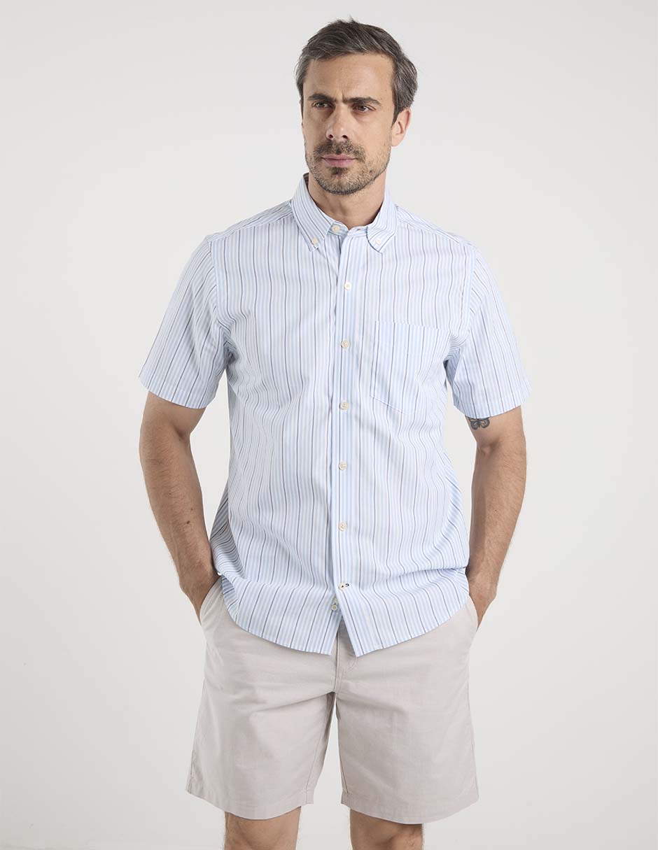Camisa casual de algodón manga corta para hombre 6