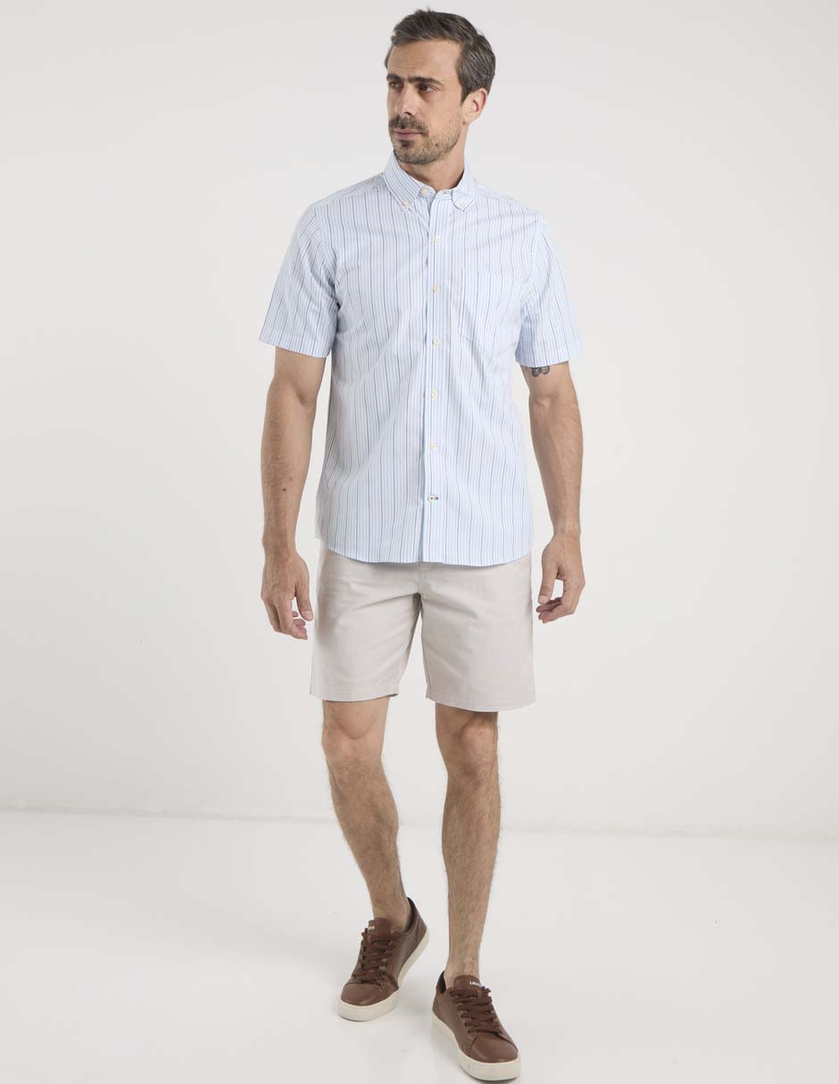 Camisa casual de algodón manga corta para hombre 5