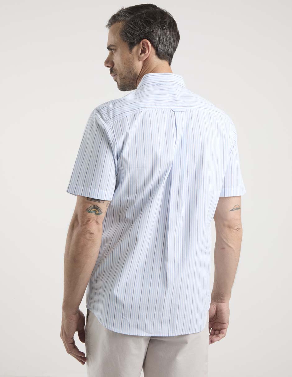 Camisa casual de algodón manga corta para hombre