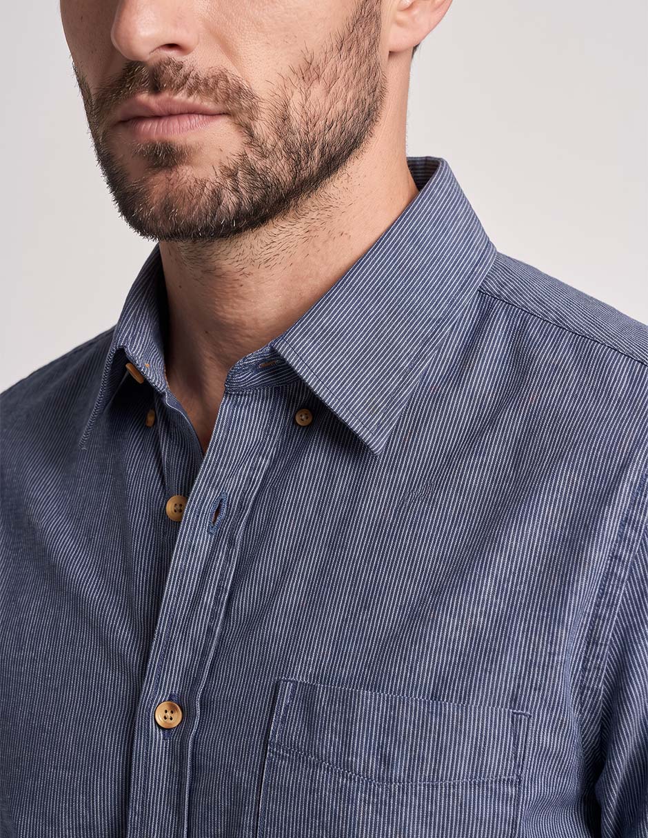 Camisa casual manga larga para hombre 2