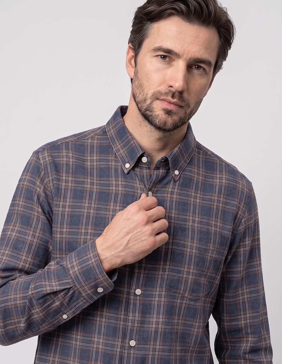 Camisa casual manga larga para hombre 3