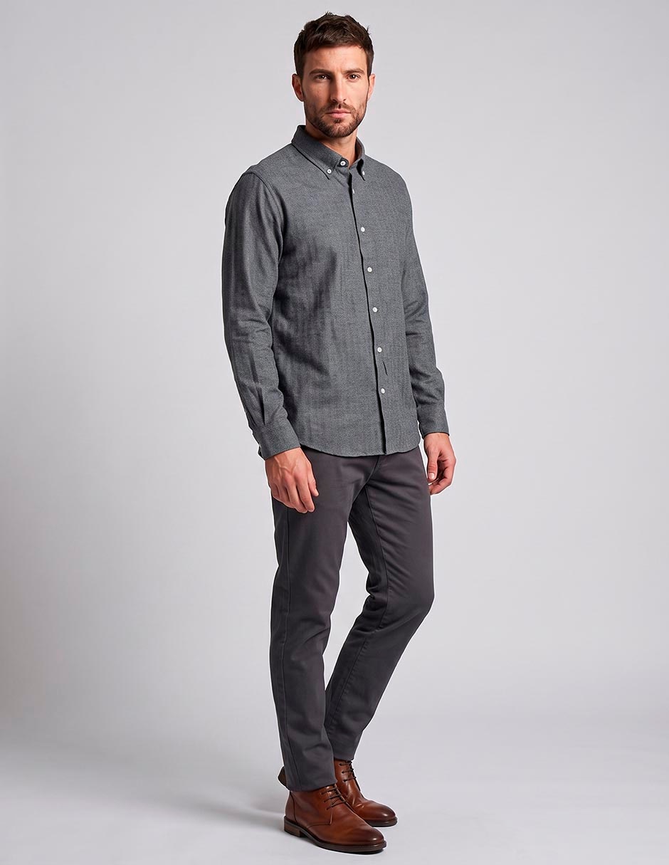Camisa casual de algodón manga larga para hombre 3