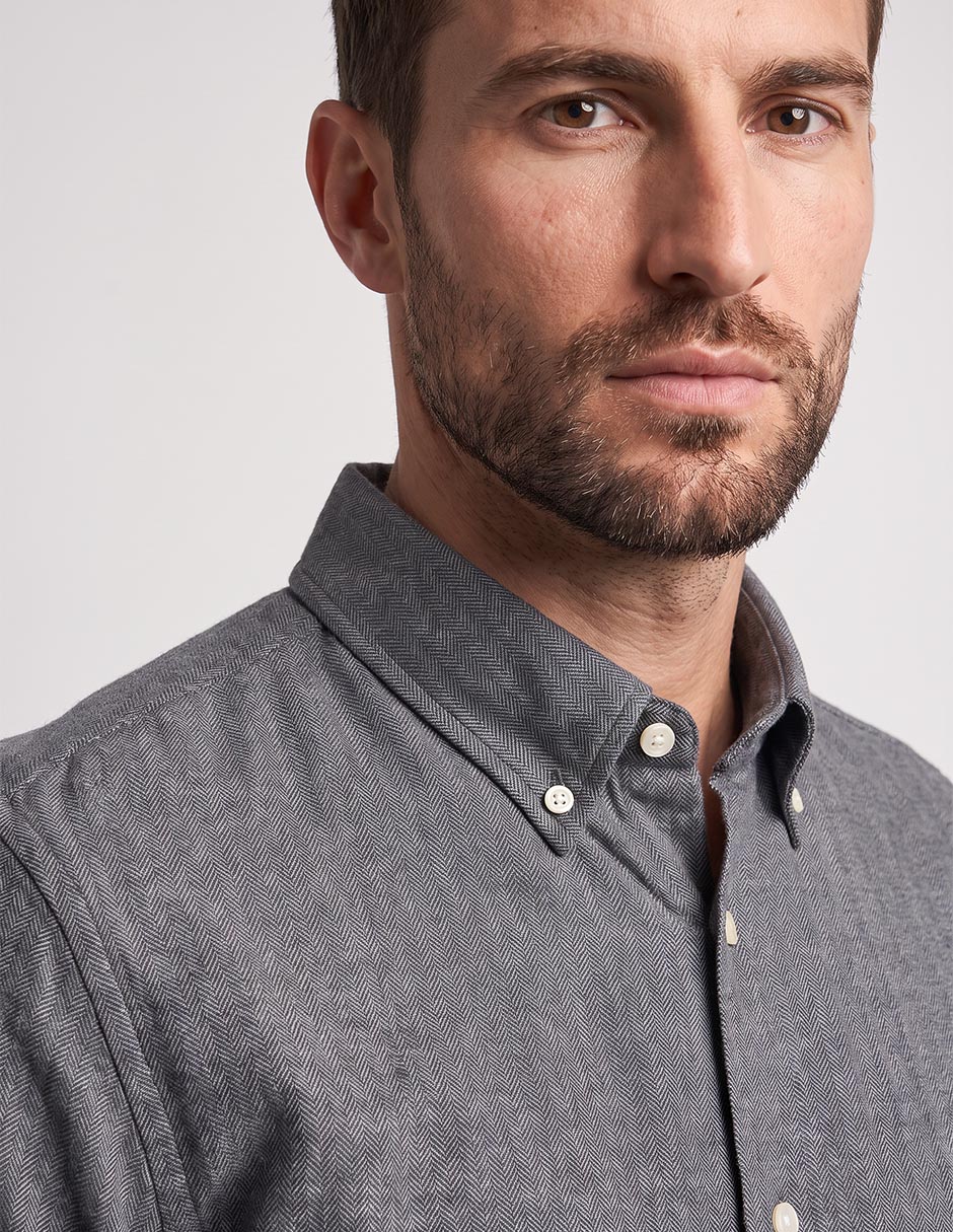 Camisa casual de algodón manga larga para hombre 4