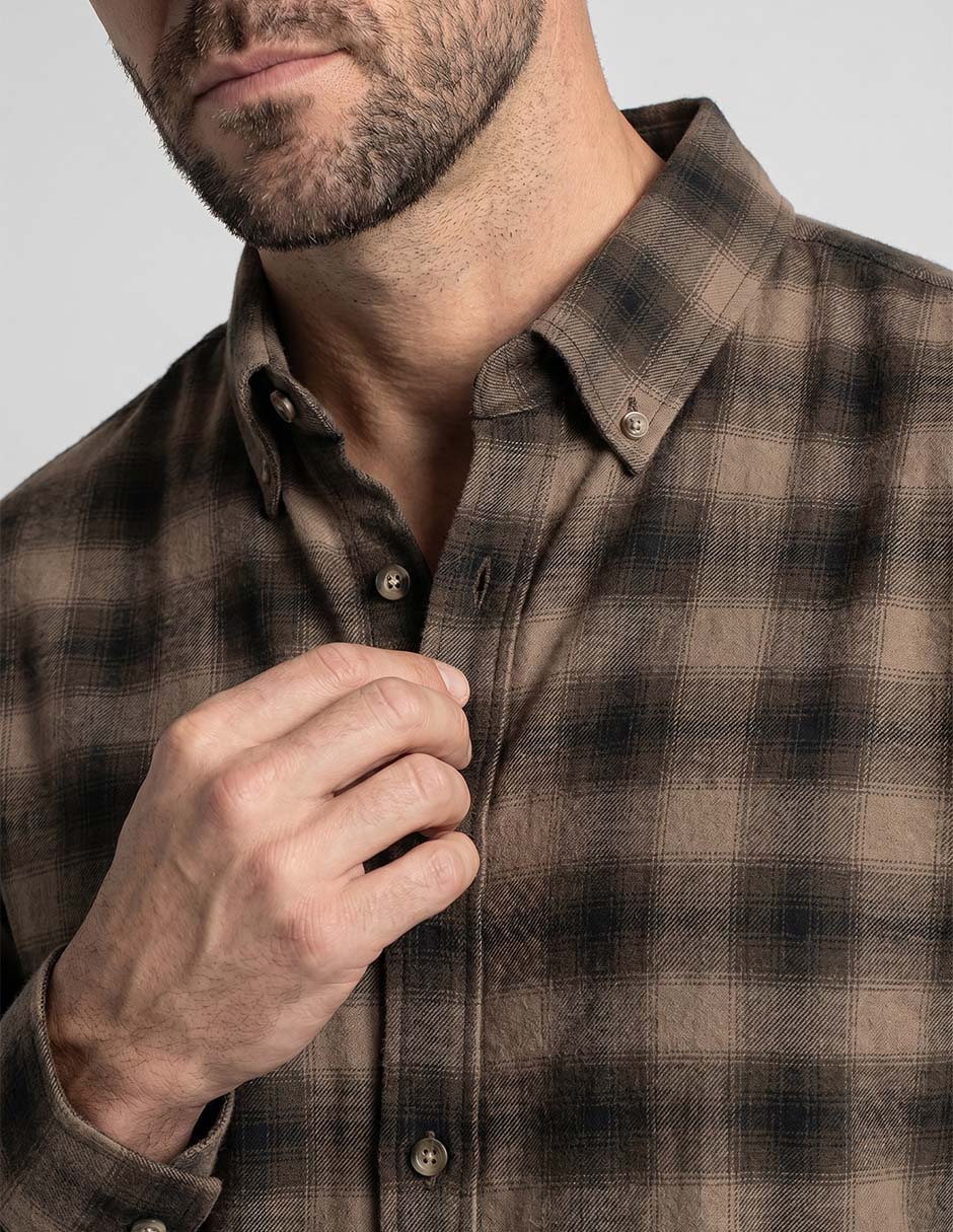 Camisa casual manga larga para hombre 4
