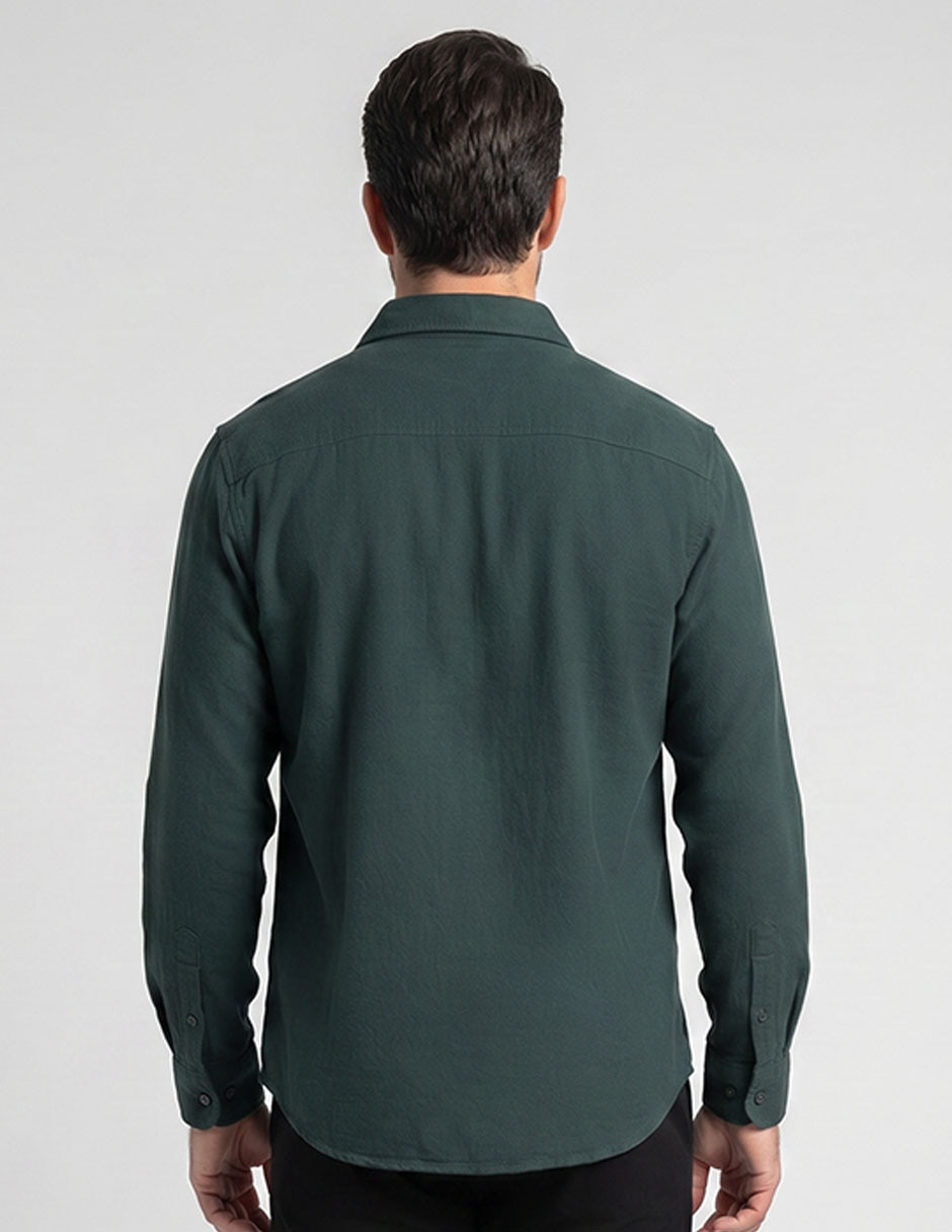 Camisa casual manga larga para hombre 2