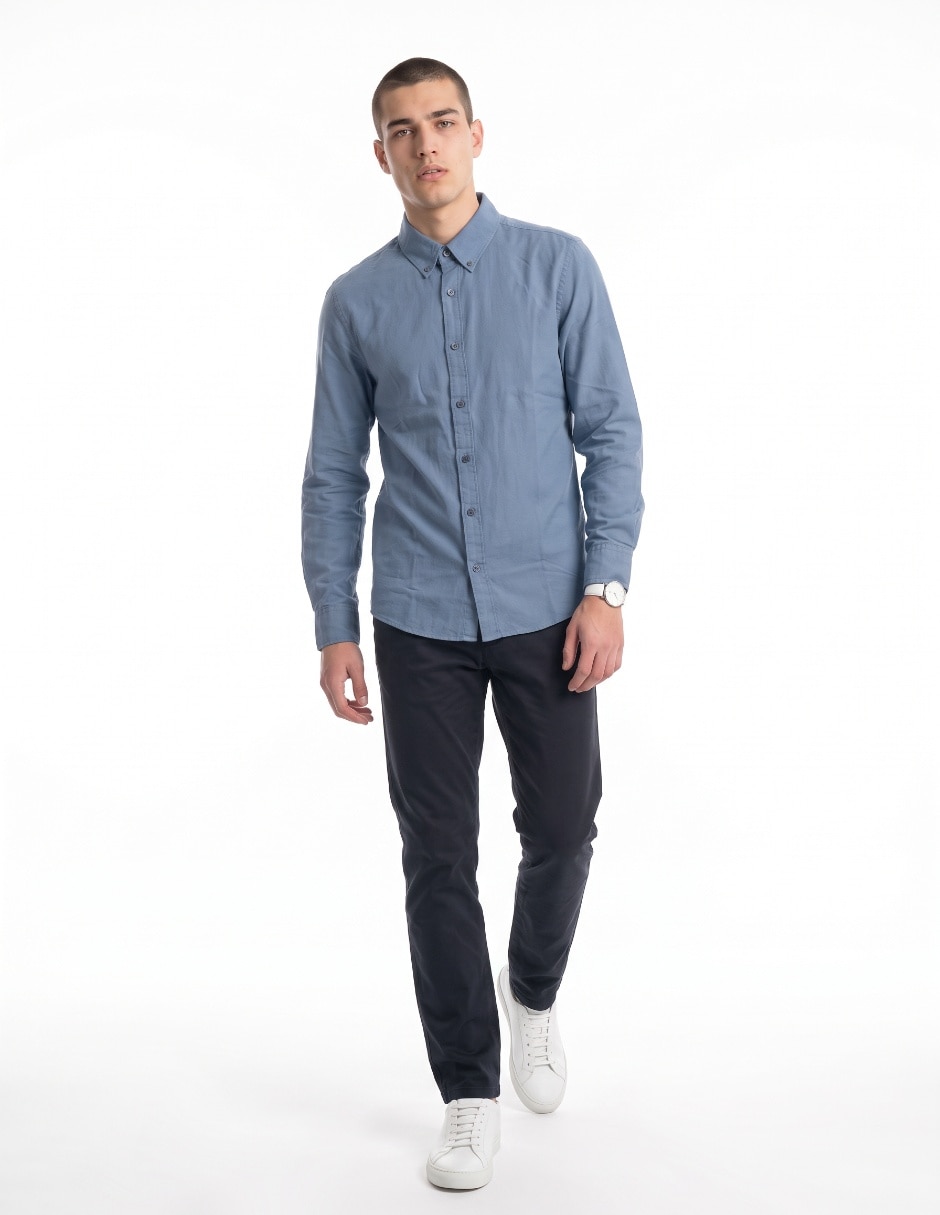 Camisa casual de algodón manga larga para hombre 3