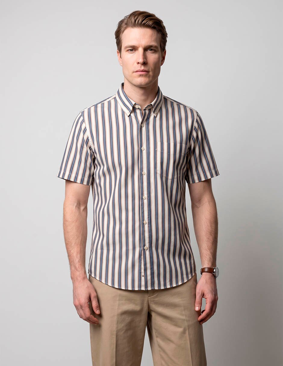 Camisa casual manga corta para hombre