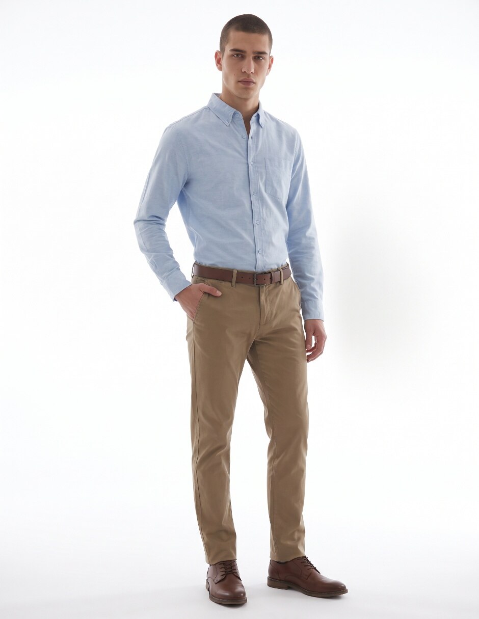 Camisa casual de algodón manga larga para hombre 3