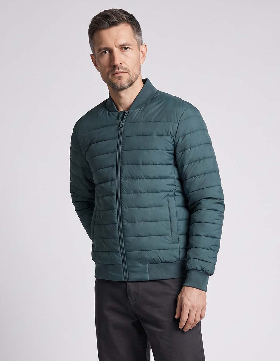 Chamarra bomber con bolsillos para hombre Chamarra bomber con bolsillos para hombre