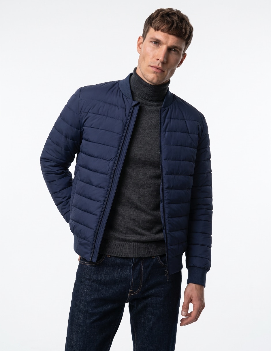 Chamarra capitonada con bolsillos para hombre Chamarra capitonada con bolsillos para hombre