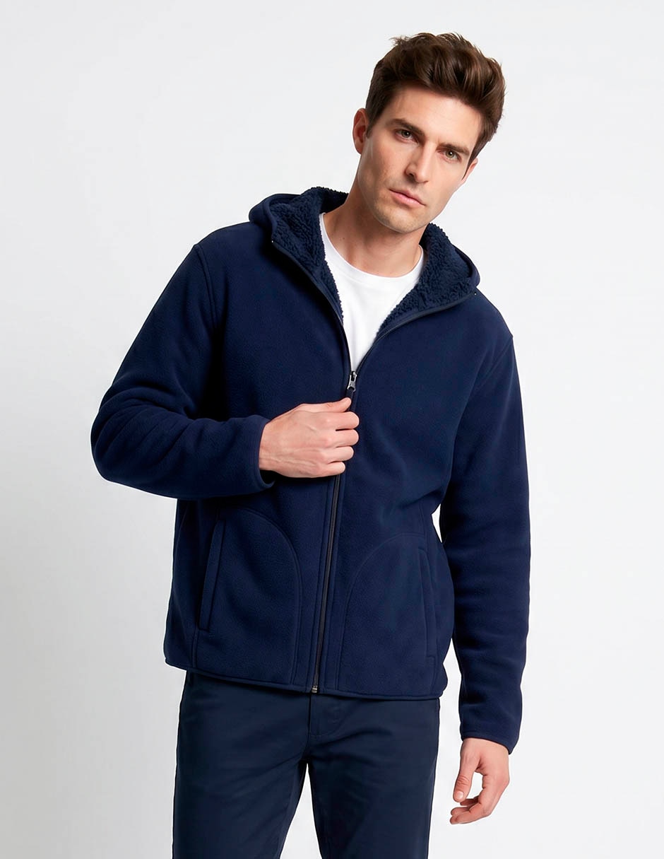Chamarra casual capucha y bolsillos para hombre Chamarra casual capucha y bolsillos para hombre