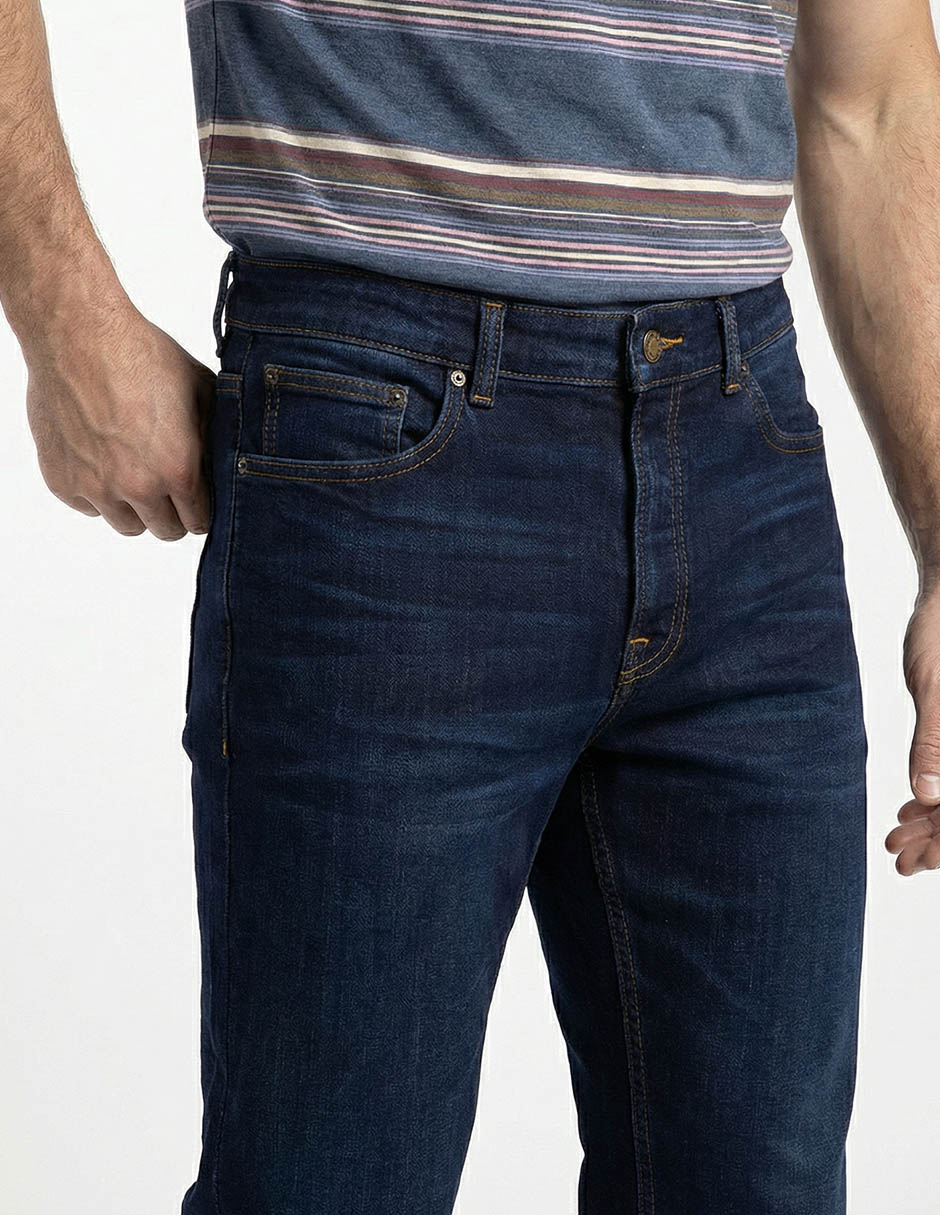 Jeans straight lavado obscuro para hombre 9