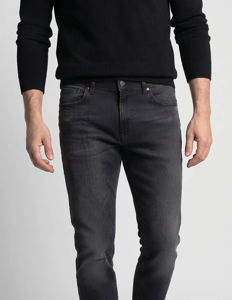 Jeans slim lavado deslavado para hombre 3