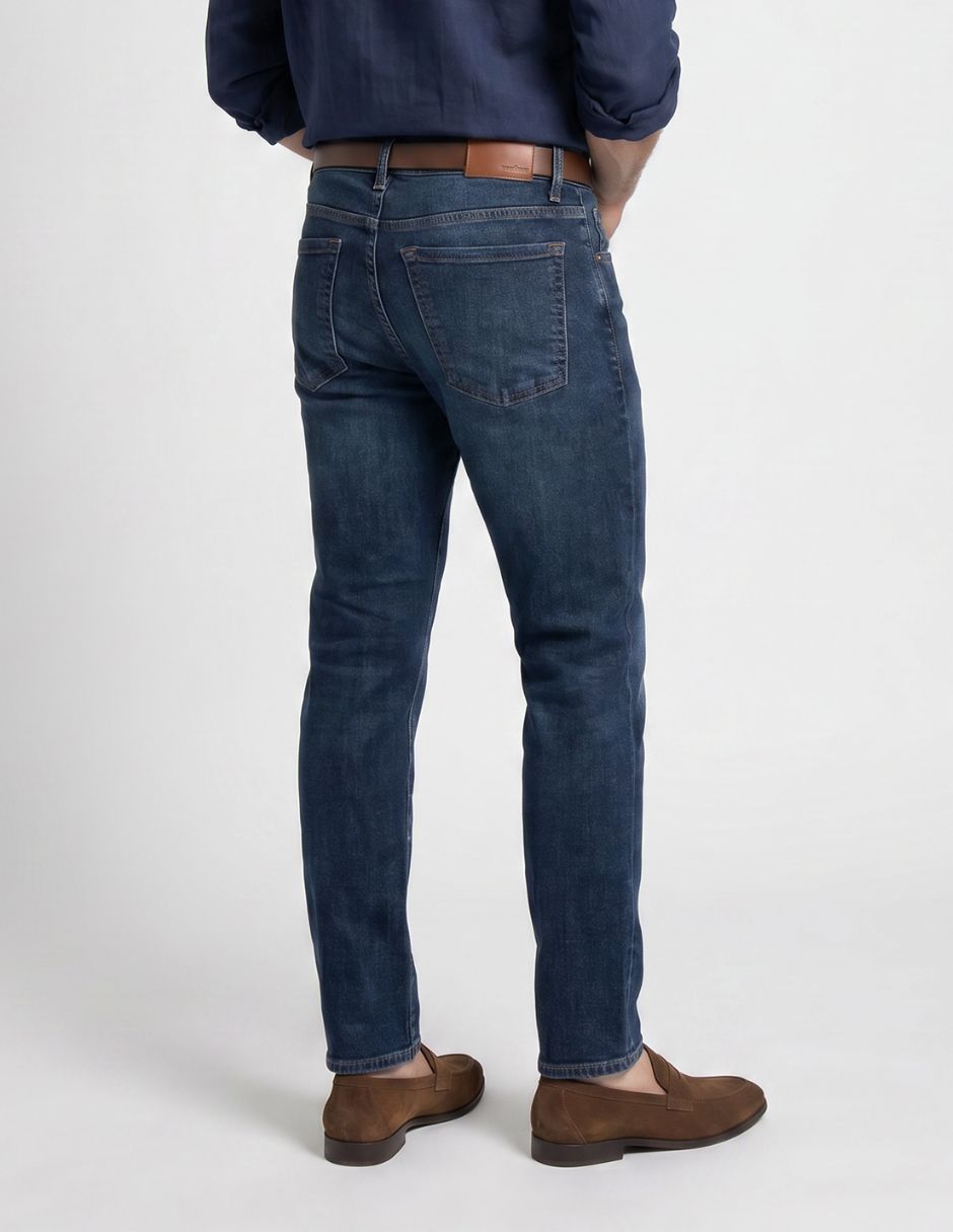 Jeans straight deslavado para hombre 2