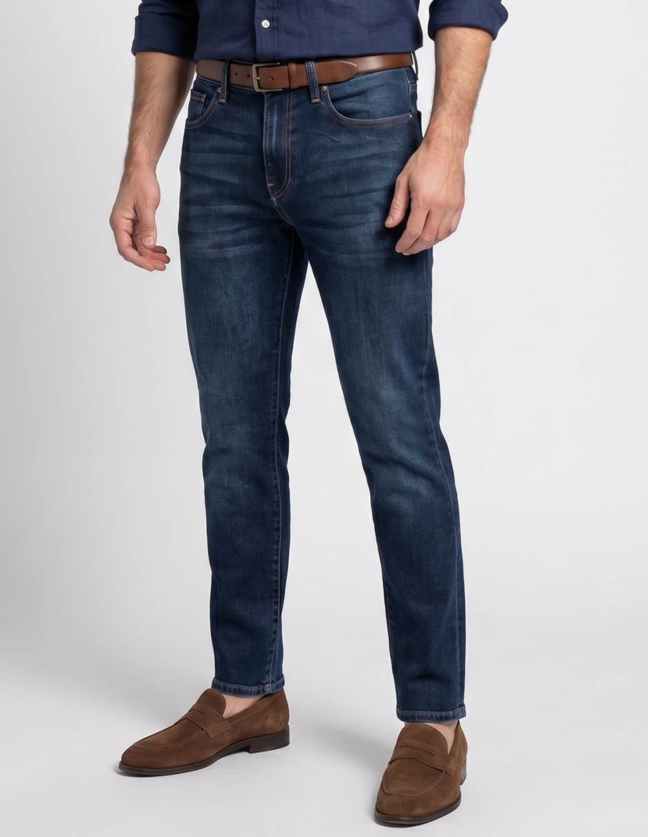 Jeans straight deslavado para hombre