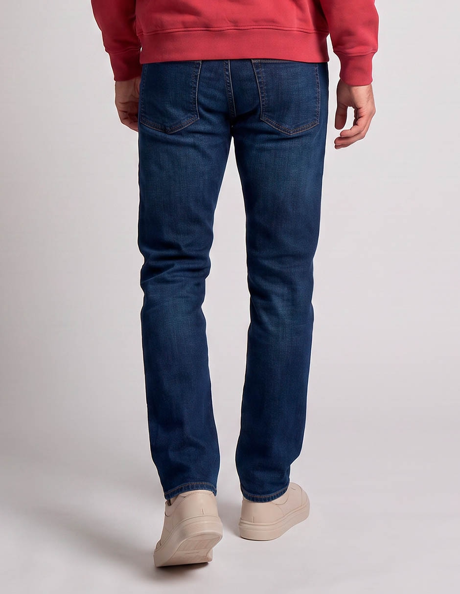 Jeans straight lavado medio para hombre 2