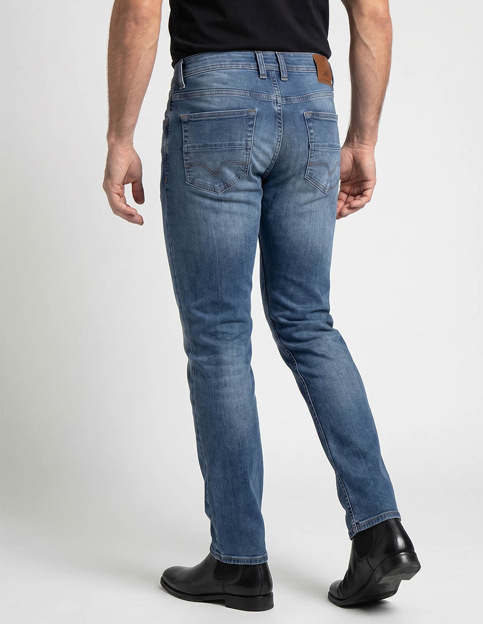 Jeans slim lavado stone wash para hombre 2