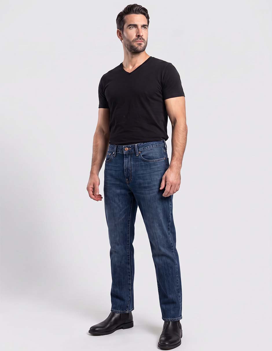 Jeans slim deslavado para hombre 3