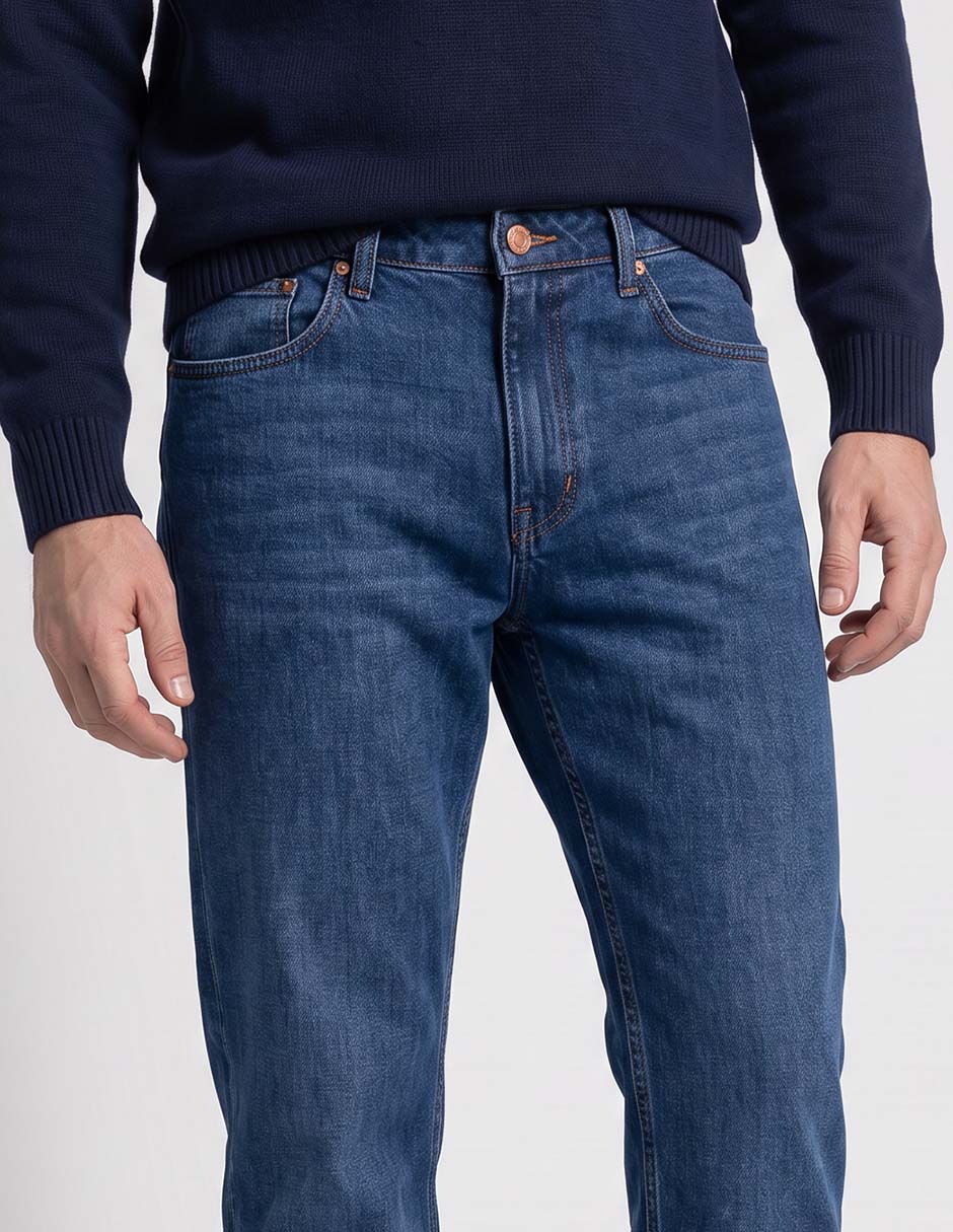 Jeans recto lavado medio para hombre 2