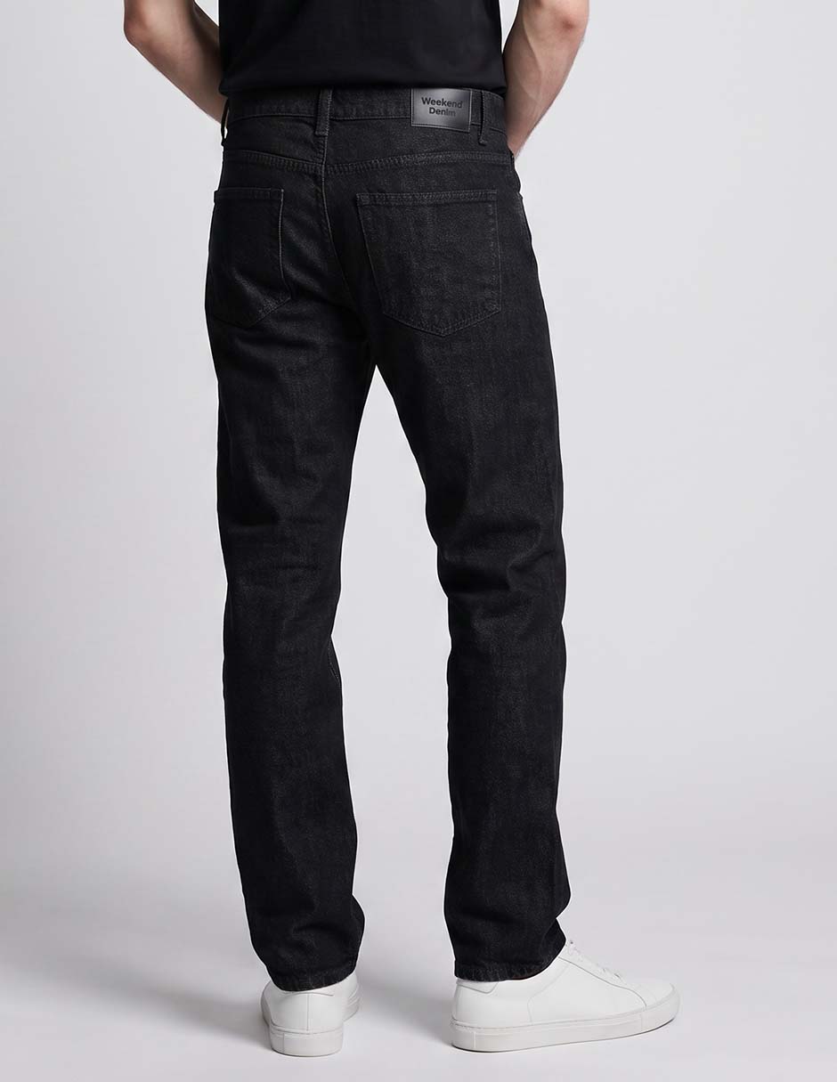 Jeans straight lavado obscuro para hombre 3