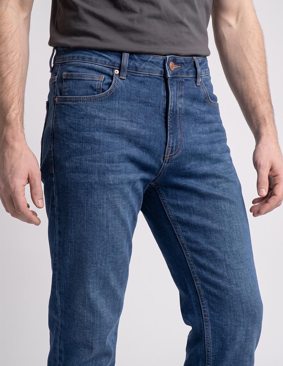 Jeans slim lavado obscuro para hombre 4