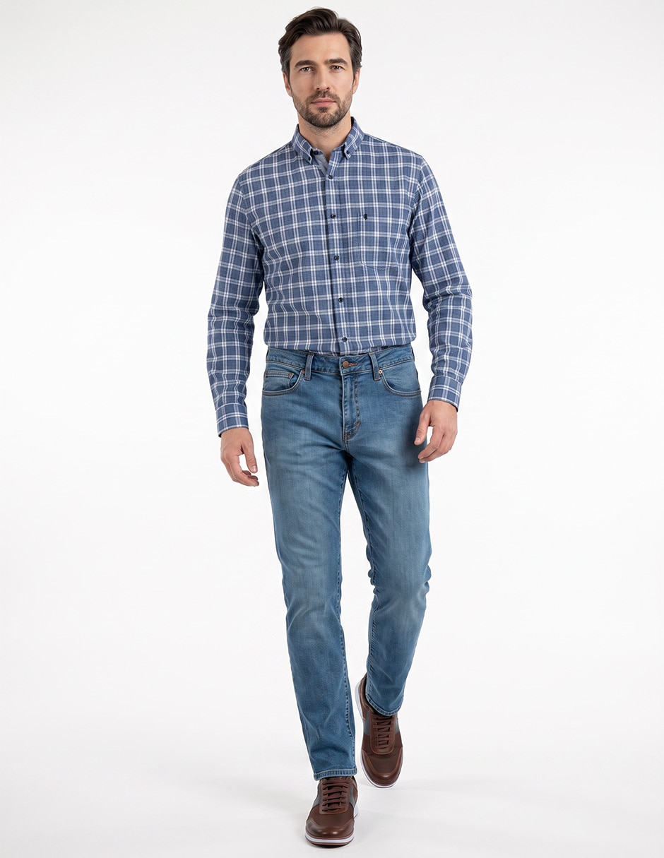 Jeans skinny deslavado para hombre 3
