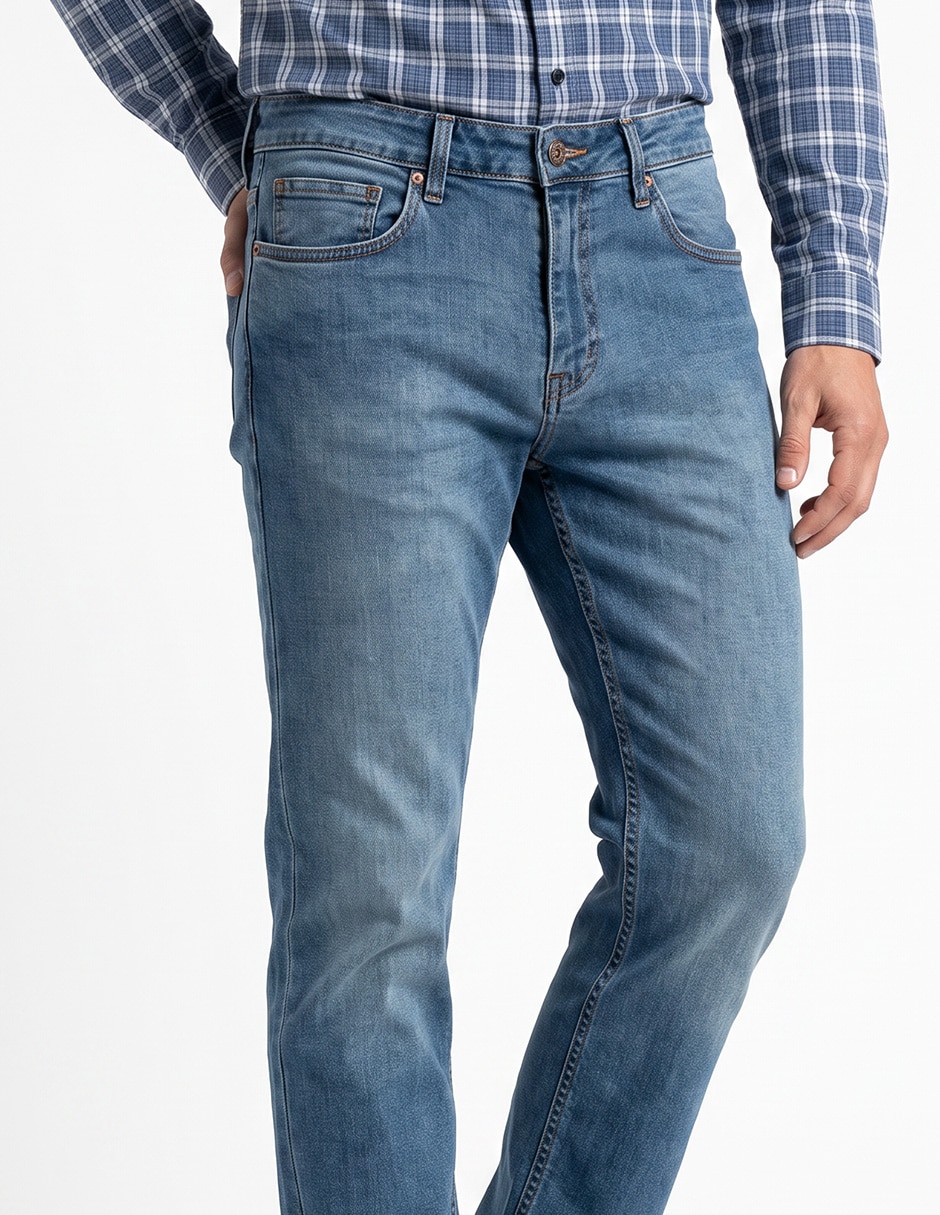 Jeans skinny deslavado para hombre 4