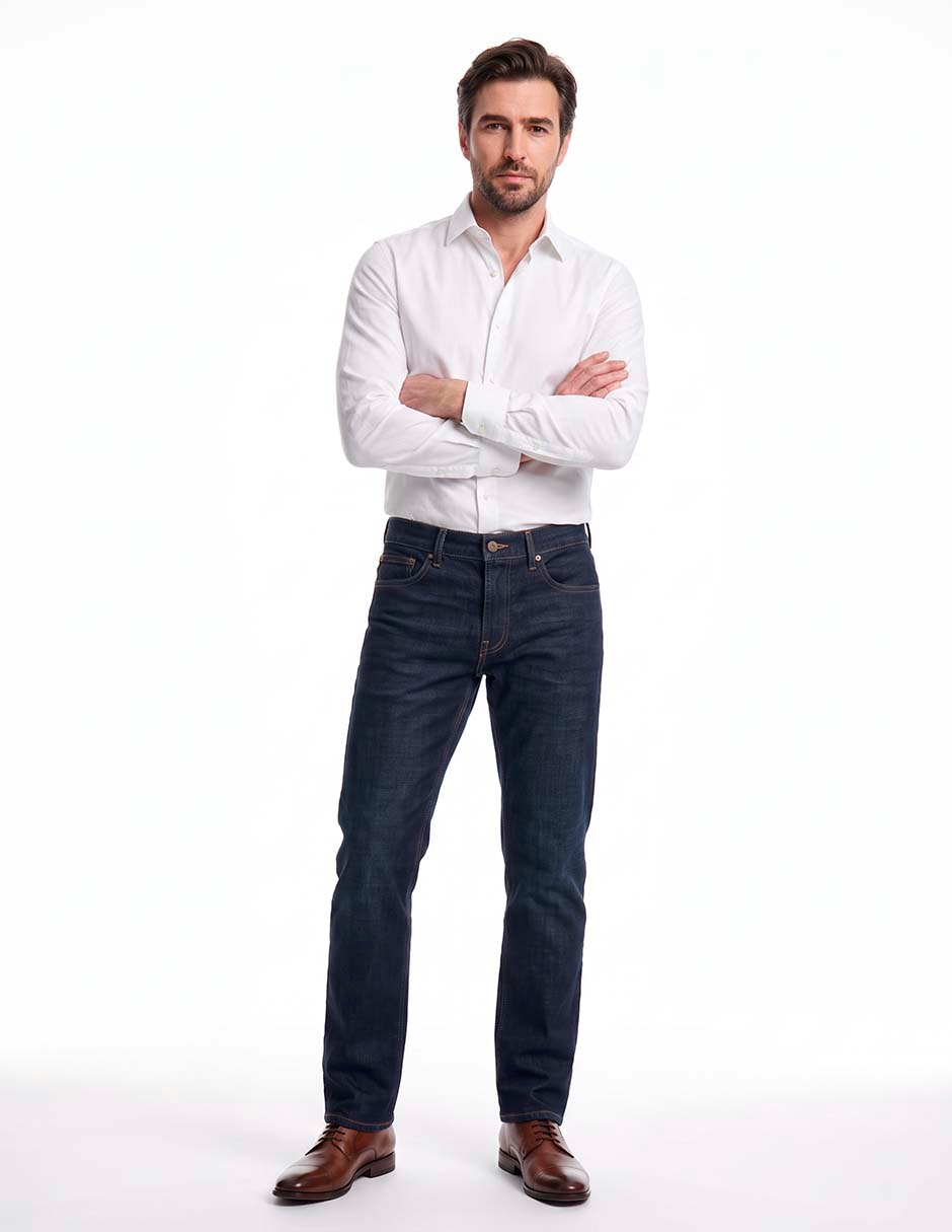 Jeans slim lavado stone wash para hombre 3