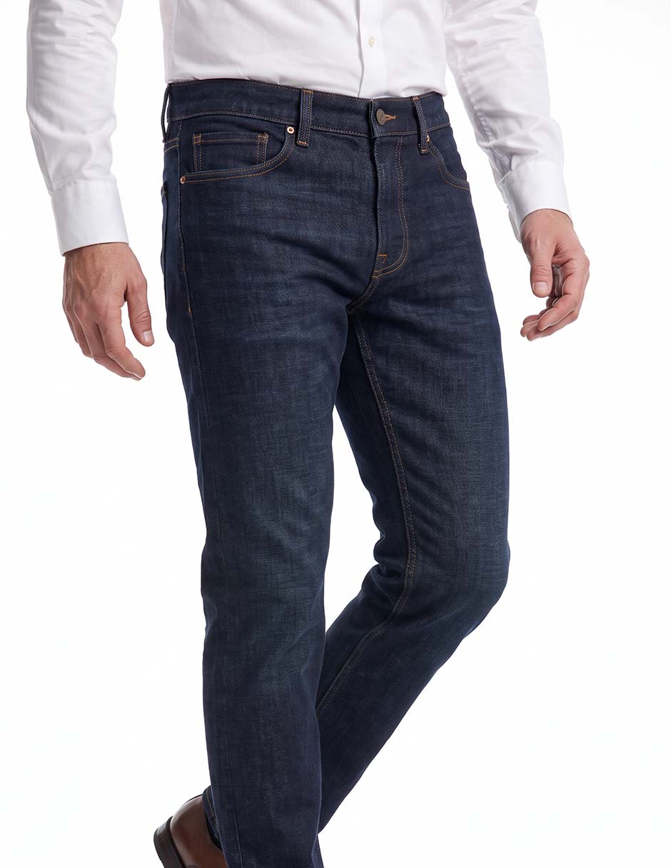 Jeans slim lavado stone wash para hombre 4